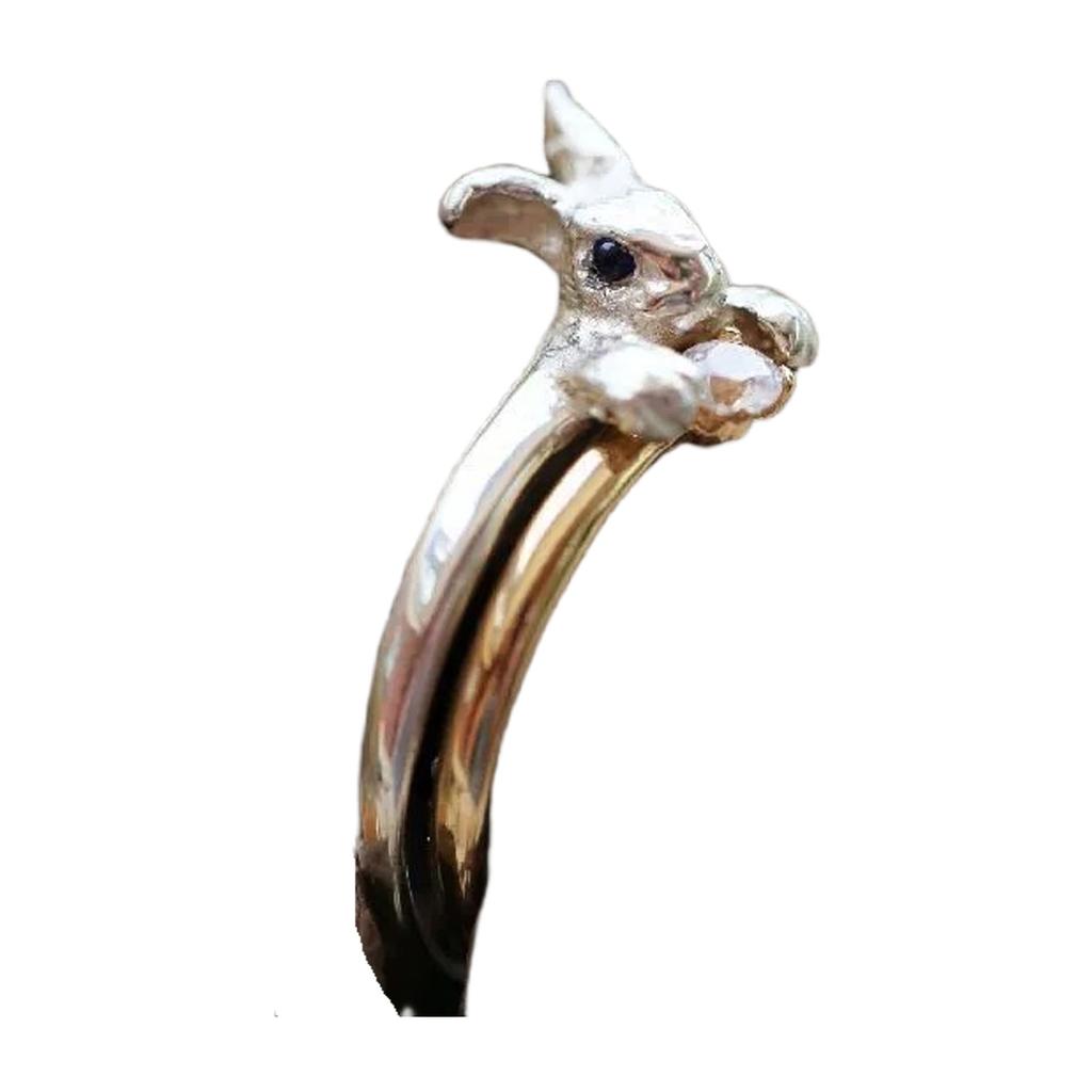 Adorable Rabbit Shaped Ring With Sparkling Cubic Zirconia Stones For Women Girls Cute Stackable Jewelry Gift Idea