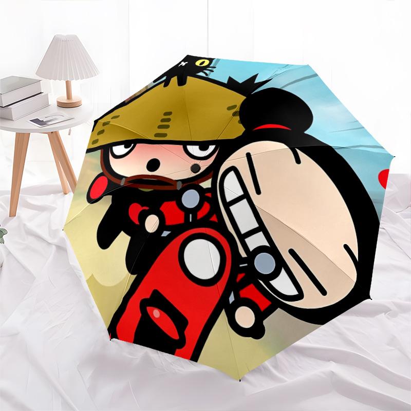 

Pucca pattern, automatic folding umbrella, portable and foldable design, 8 ribs, a Christmas or birthday gift.