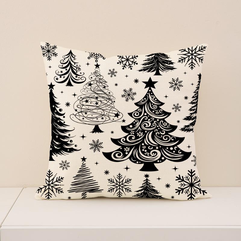 

Красный Рождественский Принт Наволочка Скандинавский Стиль Льняная Набивная Праздничное Украшение Чехол для Подушки на Диван в Гостиную Подушка 45X45cm (pillowcase only)