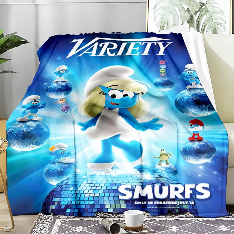 Smurfette's Adventure Blanket Flannel Throw for Sofa, Indoor, Camping, Living Room, Office, Chair, And Bed Soft Birthday Gift