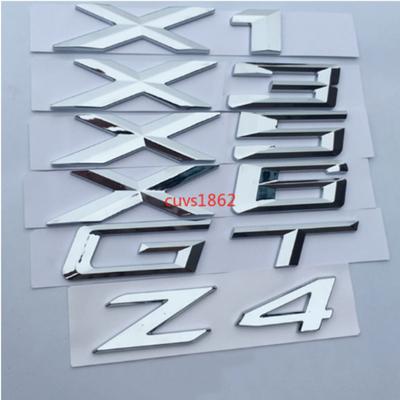 Chrome X3 X1 X5 X6  GT Number Trunk Letters Badge Emblem Letter Sticker