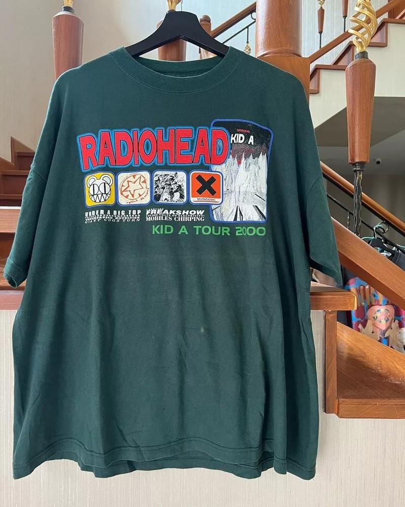 Radiohead Kid A Тур 2000 Редкая Классическая Стиль Унисекс Футболка Перепечатка S-5XL Унисекс Футболка M