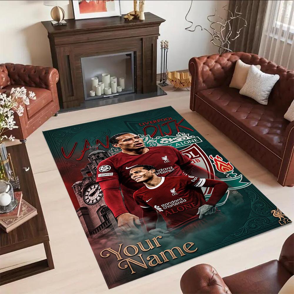 Liverpool Fc Customize Your Name Area Rug Perfect For Decorate Room Foyer Hallway Outdoor Antislip Carpet Office Home Decor