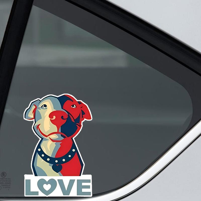 JT139#10x15cm Pitbull - Love Sticker - Sticker Graphic - Auto, Wall, Laptop, Cell, Truck Sticker For Windows, Cars, Trucks