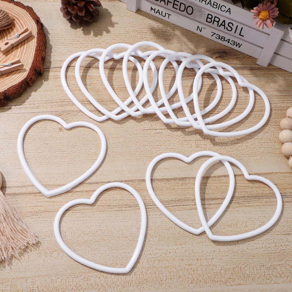 20Pcs High Gloss Acrylic Heart Dream Catcher Rings DIY Crafting Supplies for Hanging Ornaments Wreaths Garland Decor