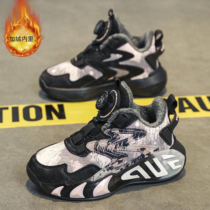 Trend and fashion children's sports cotton shoes, sports shoes, girls' shoes, autumn and winter models, leather surface warmth, cotton, medium and ol