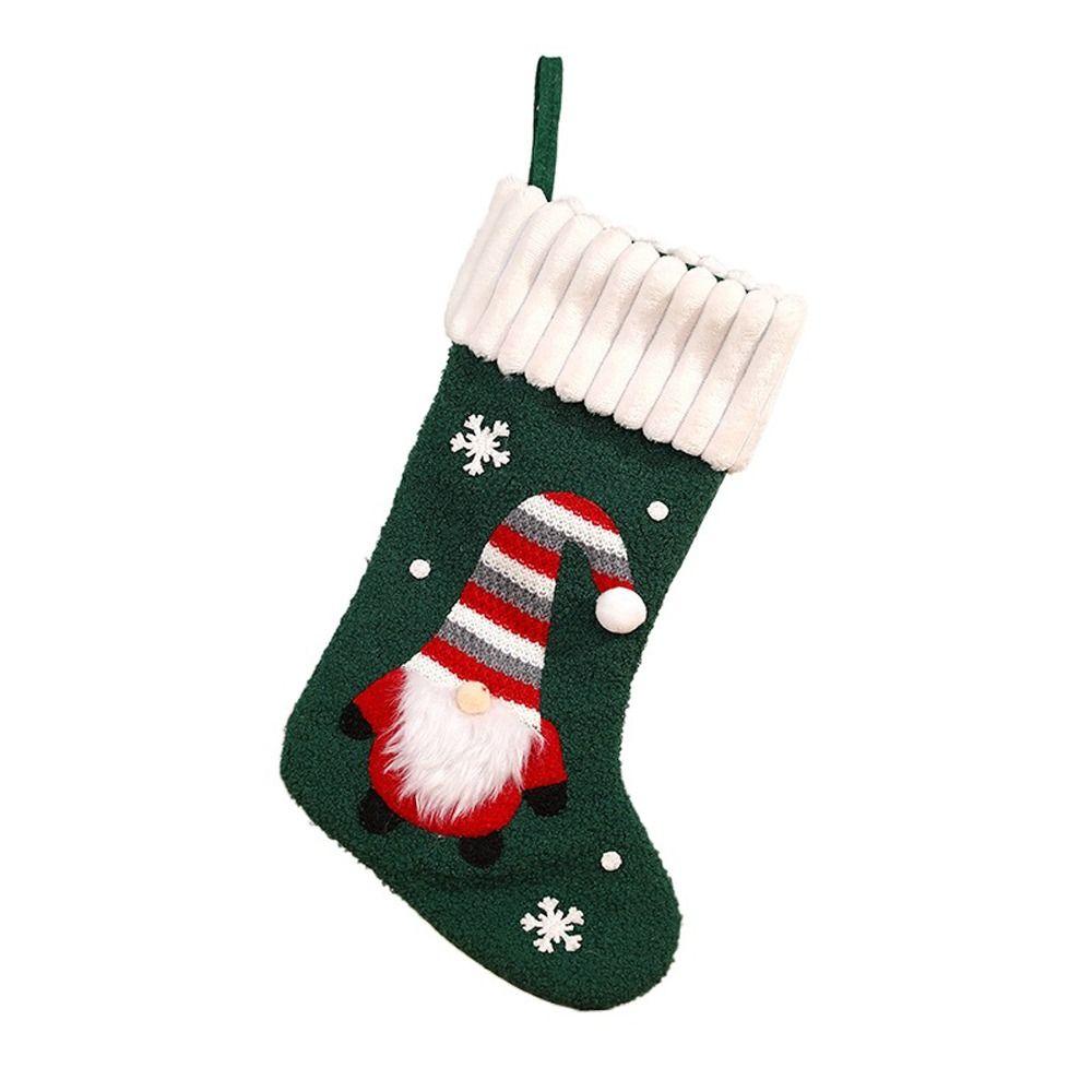 Bag Pocket Hanging Christmas Gift Santa Claus Sock Christmas Stocking Gift Bag Christmas Tree Decor