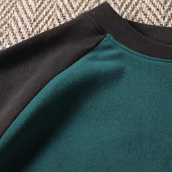 Pánská patchworková mikina Oversized pulovry Kulatý výstřih Klasická Podzim Zima Měkká Teplá Volná Ležérní Top Streetwear