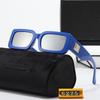 New narrow square metal accessories, modern sunglasses, European and American street photography fashion