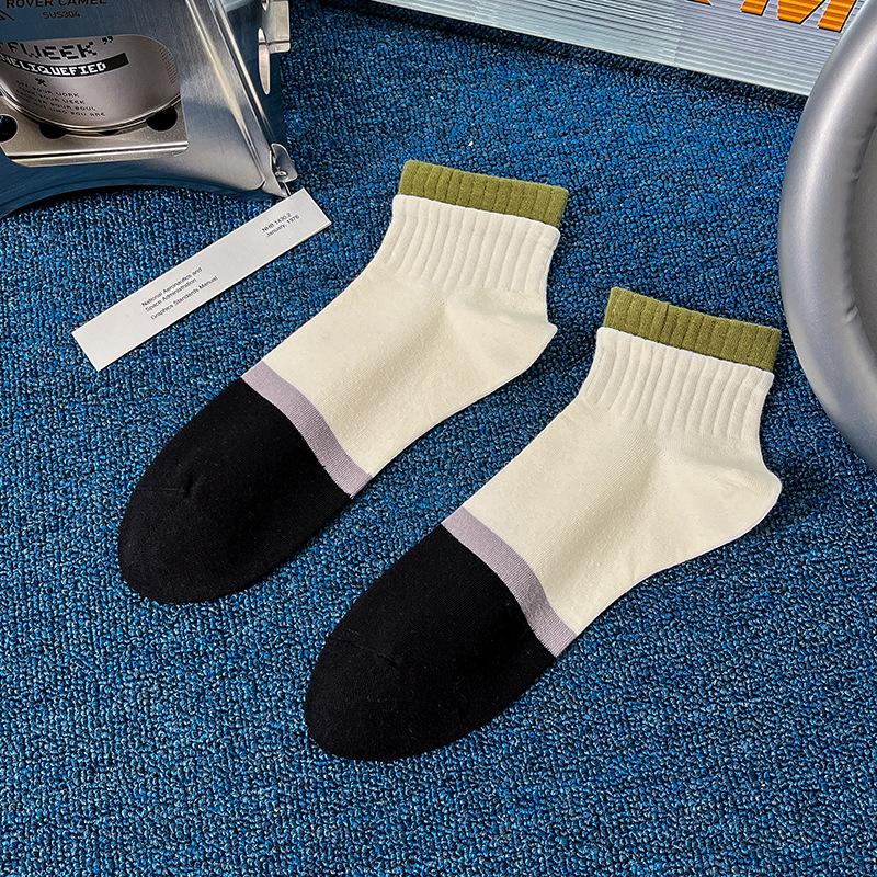 Men's Spring and Summer Short Socks, Teenagers' Summer Pure Cotton All-cotton Anti-odor and Sweat-absorbing Sports and Student Trendy Socks