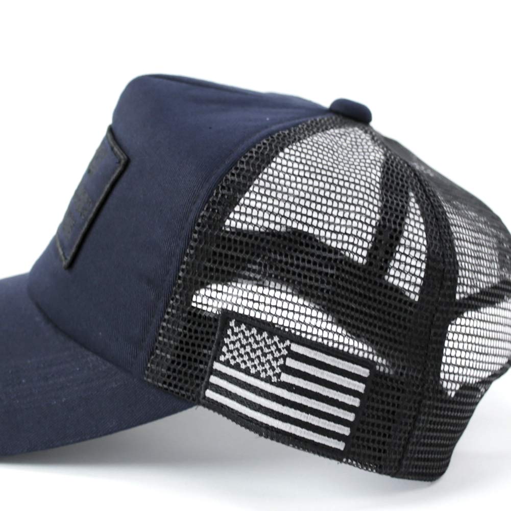AVIREX Standard Military Mesh Plus Size Summer Cap Navy US Military Cap, XL/LL, Men's Hat, (XL, Patch)