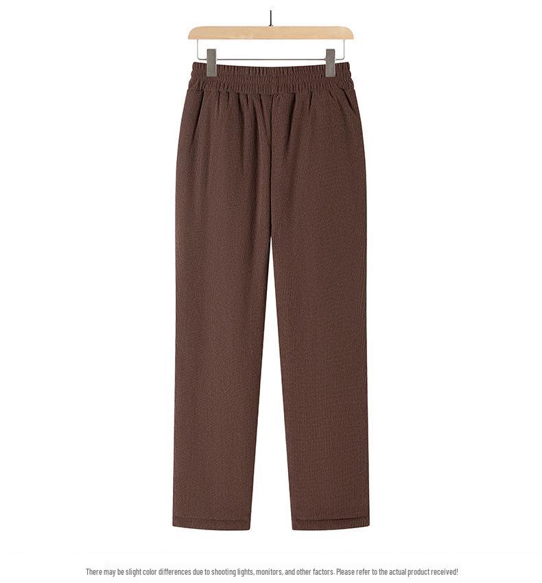 Women's Winter Plus Velvet Thickened Cotton Pants for Elderly: Warm, Loose Straight-Leg Fit for Grandma