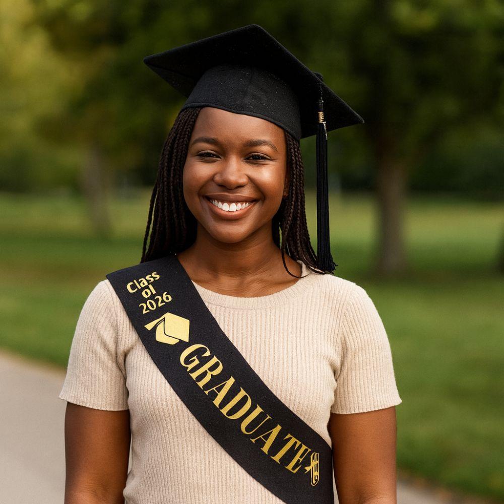 Class of 2026 Graduation Sash Belts Black White Bachelor Sash Etiquette Belt  Graduation Party