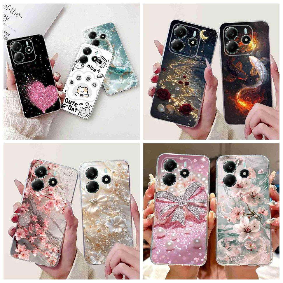 For Xiaomi Redmi Note 14 5G Case New Design Flowers Soft Silicone TPU Cover For Redmi Note 14Pro note14 Pro 5G 6.67" Bumper Bags