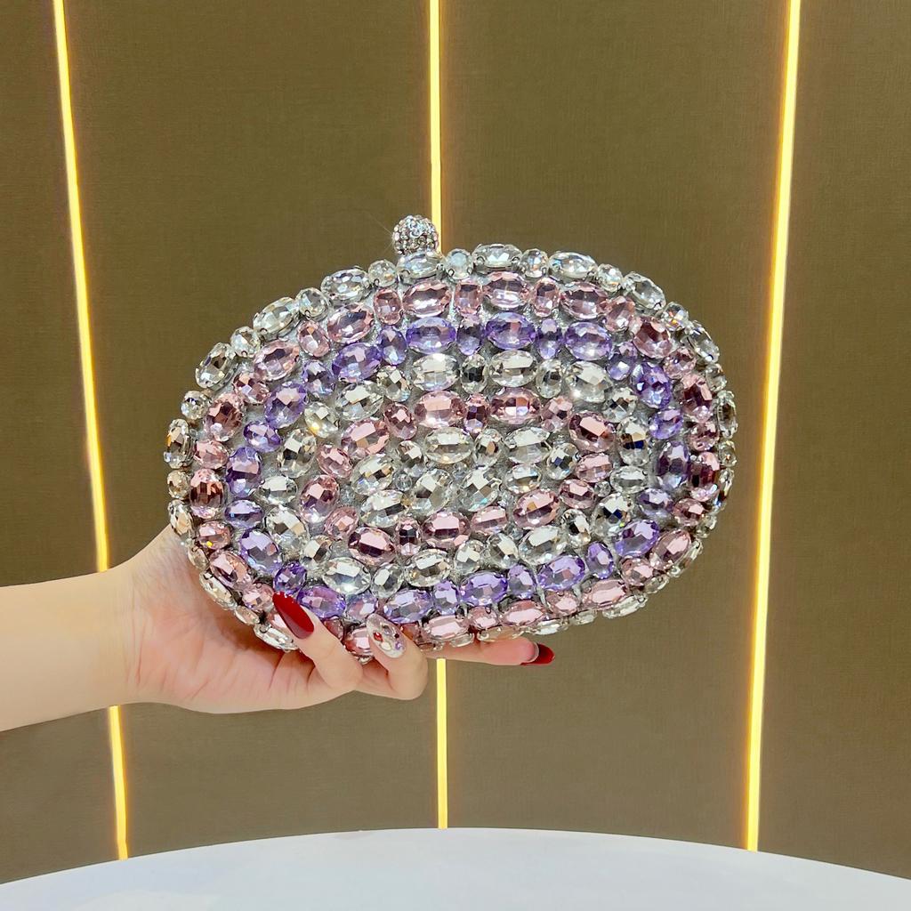 High Society Evening Party Bag - Fashionable Diamond-studded Handbag, Chain Strap Handbag, Crossbody Bag, Women's Bag