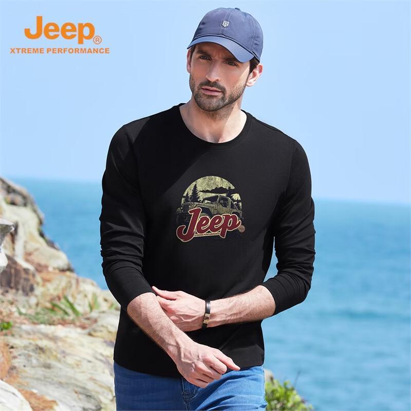 JEEP Xinjiang Long-Staple Cotton Long Sleeve T-Shirt for Men