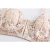 Women's Sexy Lingerie Rabbit Ears Cup Flower Embroidery Lace Underwear Soft Steel Ring Large Breasts Show Small Bra Set