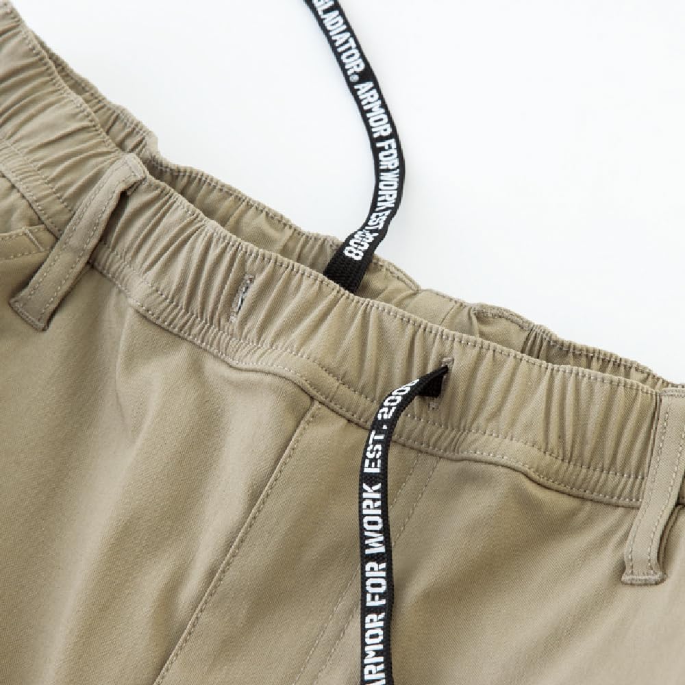 Casual Pants Stretch Light Tapered Super Stretch Elastic Black [Gladiator] G-2014 Pants, Material, Waist,