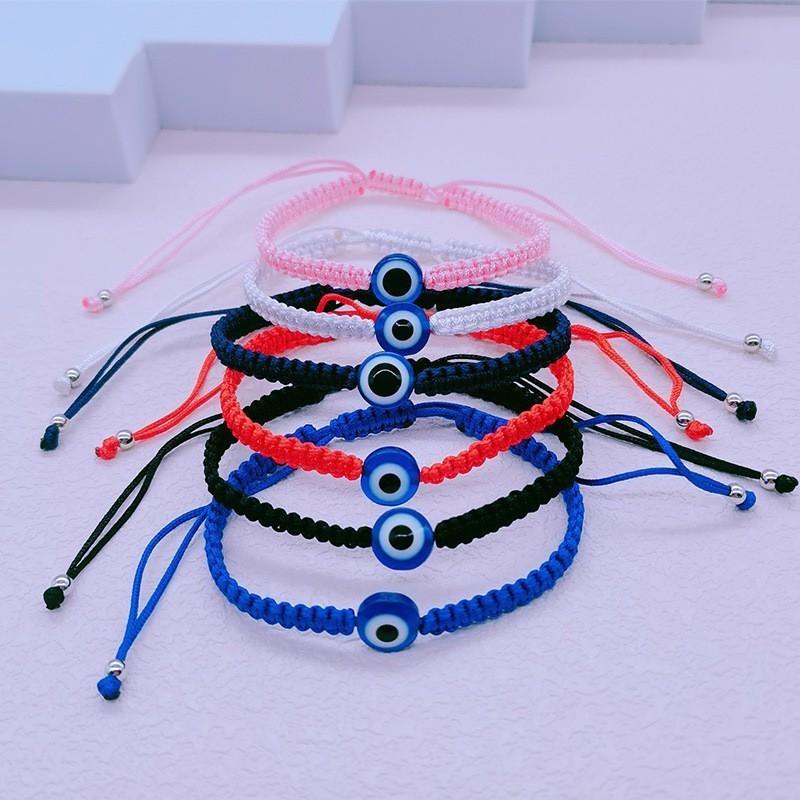 Trendy European And American Handmade Bracelet With Adjustable Evil Eye Design Perfect Gift For Couples