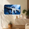 Tactical AR Rifle Tin Sign Metal Wall Art Silver for Gun Man Cave Bar Garage
