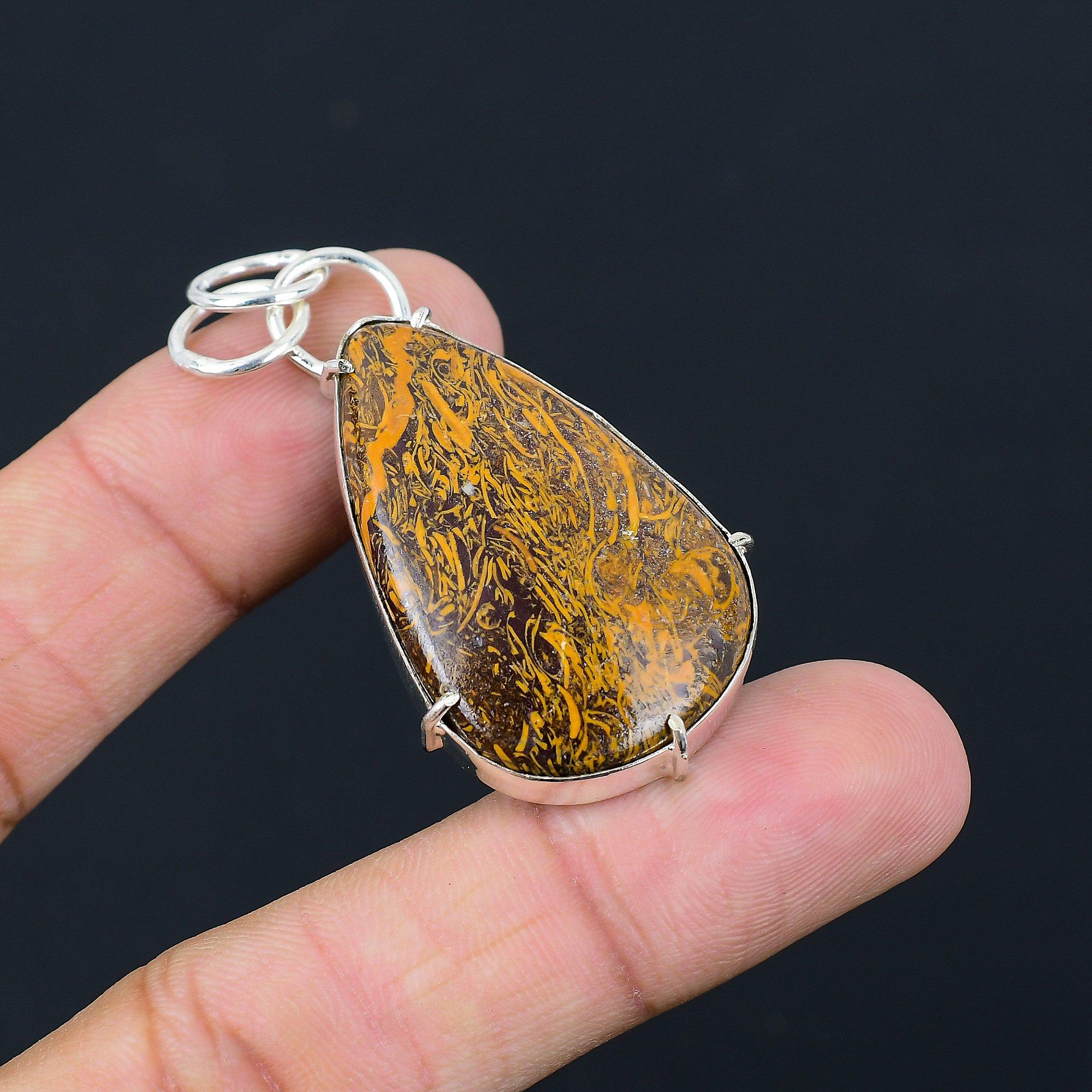 Sisters Day Sale Mariam Jasper Stone Sterling Silver Anniversary Wedding Pendant