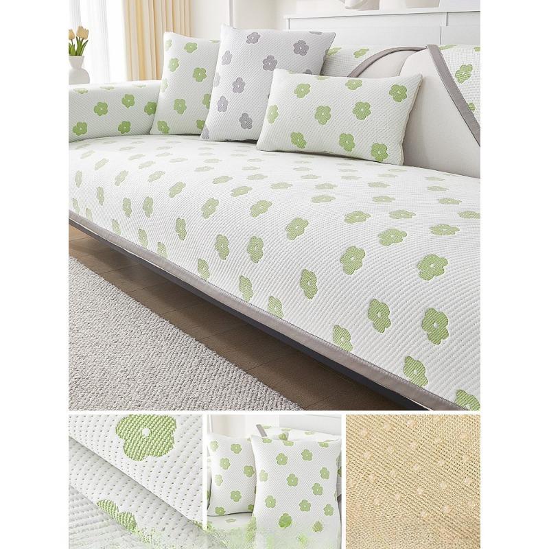 

Летнее ледяное шелковое полотенце для волос с песком, прохладное ощущение, чехол для дивана с защитой от кошачьих царапин, новый летний чехол для дивана «все включено» 70*70cm зелёный