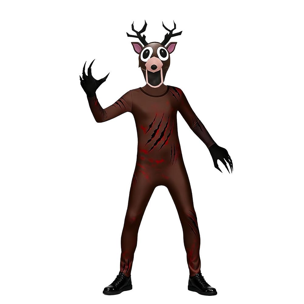 Horror Game 99 Night In The Forest Children Cosplay Jumpsuit Headgear for Men and Women Goat Deer Owl Costume Toy Birthday Gift