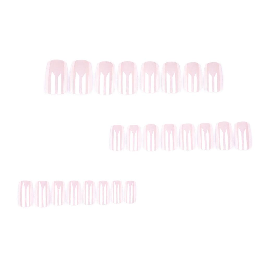Aurora Pink Square Nail Art Stickers: Reusable & Wearable False Nail Tips