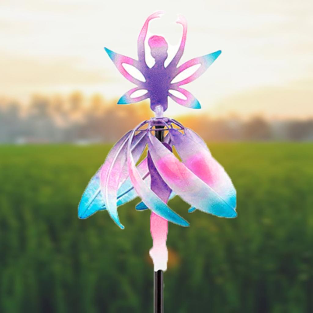 2025 Magical Kinetic Metal Windmill Spinner Unique Fairy-Ballerina Wind-Spinner Handcrafted Metal Garden Art Angel Ornament