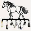 Horse Key Hanger Wall Mount 7 Hook Rustproof Western Decor Equestrian Club