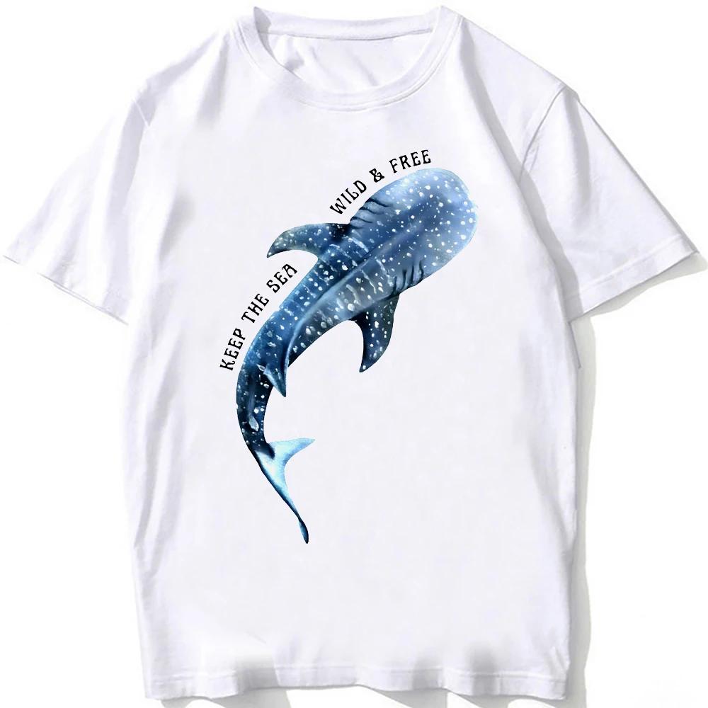Whale Shark Anatomy Vintage T-Shirt Unisex Men Short Sleeve Hip Hop Beach Animal Style Boy Casual White Tees Funny