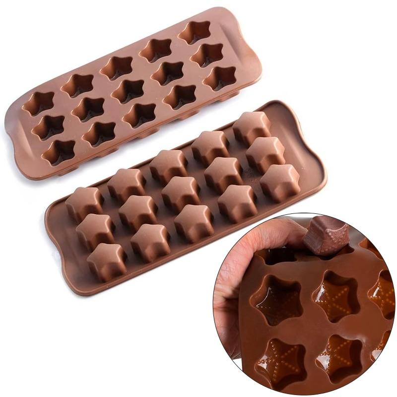 Forma Premium Non-Stick 15-Star Silicone Mold, for Homemade Chocolate, Candies, Jelly or Ice Cubes
