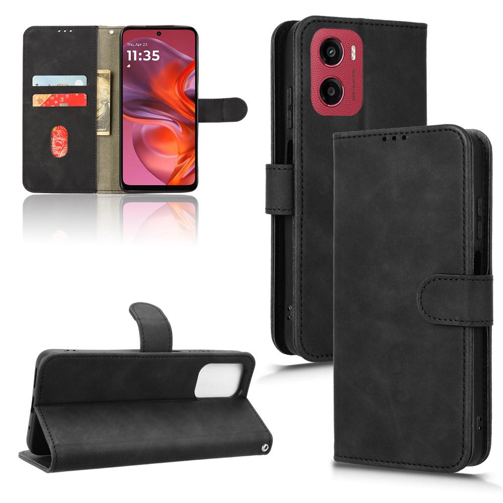 For Motorola Moto G05 4G/E15 4G Leather Case Skin Feel Anti Drop Wallet Flip Phone Cover