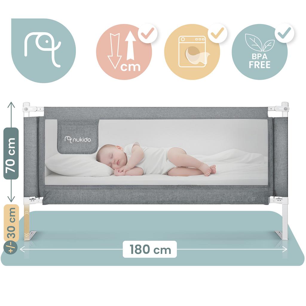 Bed Safety Rail For Crib, Gate Lock, Nukido
