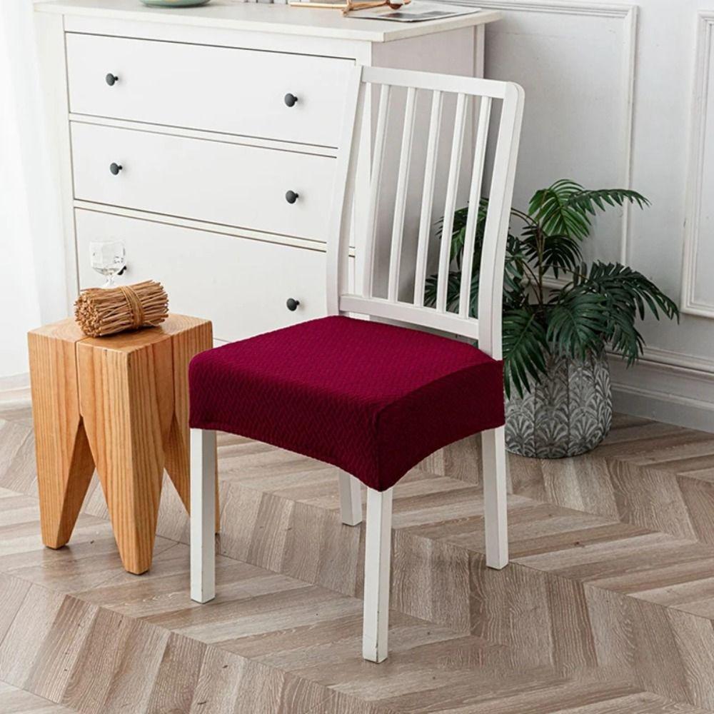 Washable Stretch Chair Seat Covers Solid Colors Spandex Chair Covers  Dining Room