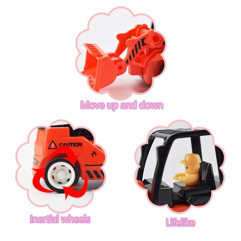 Inerciální buldozer model hračka tlakově litý náhodný barevný technický vůz pro chlapecké hračky Simulační mini buldozer hračka pro děti dárek