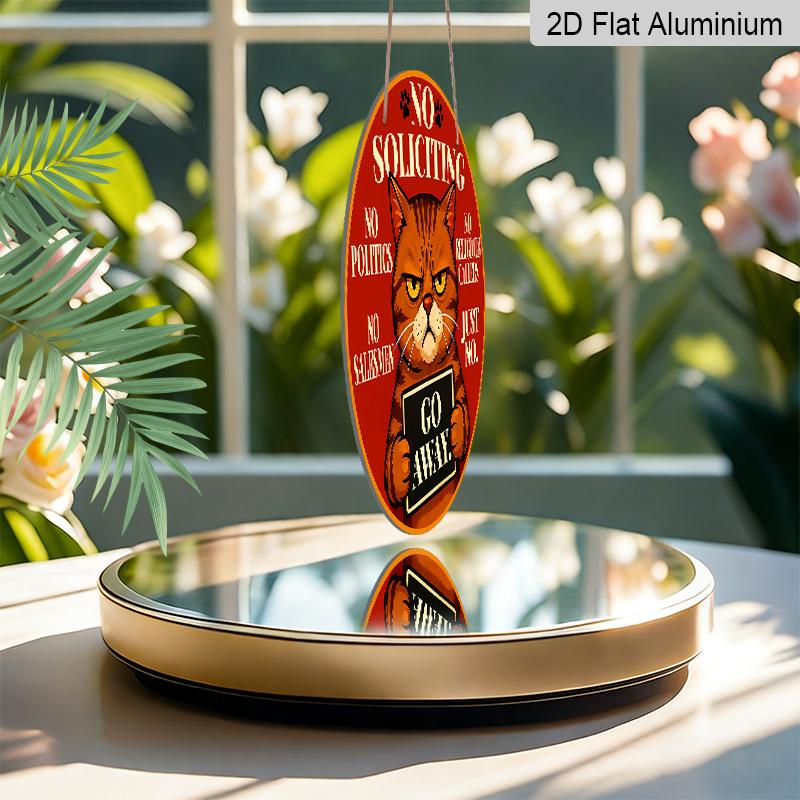 2D Flat 1pc Aluminum Decorative Piece Featuring a “No Soliciting” Design 7.87 Inches × 7.87 Inches Perfect for Decorating Bars, Kitchens, Cafes