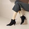 Fashion Stiletto Heel Booties 2025 Pointed Toe Spliced Rear Zipper Anti-Slip Wear-Resistant Single