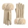 Winter Women Knit Gloves Minimalist Fashion Office Warm Gloves Windproof Riding Outdoor Gloves