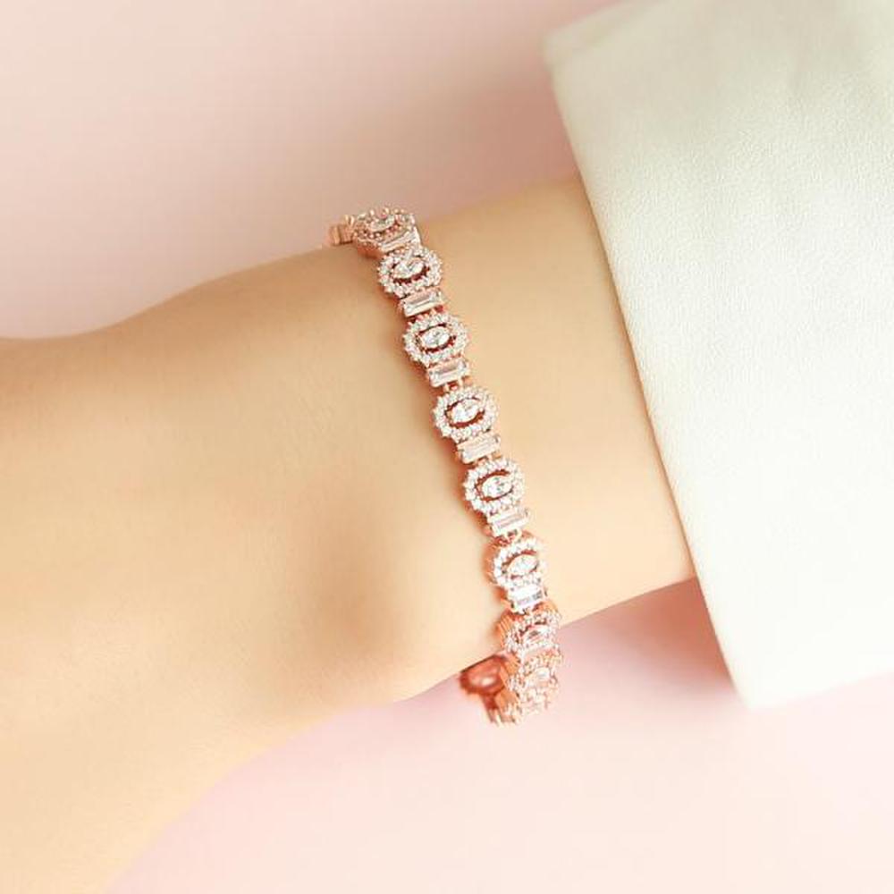 Ost Elegance Cubic Rose Gold Bracelet Otb120406Qpw