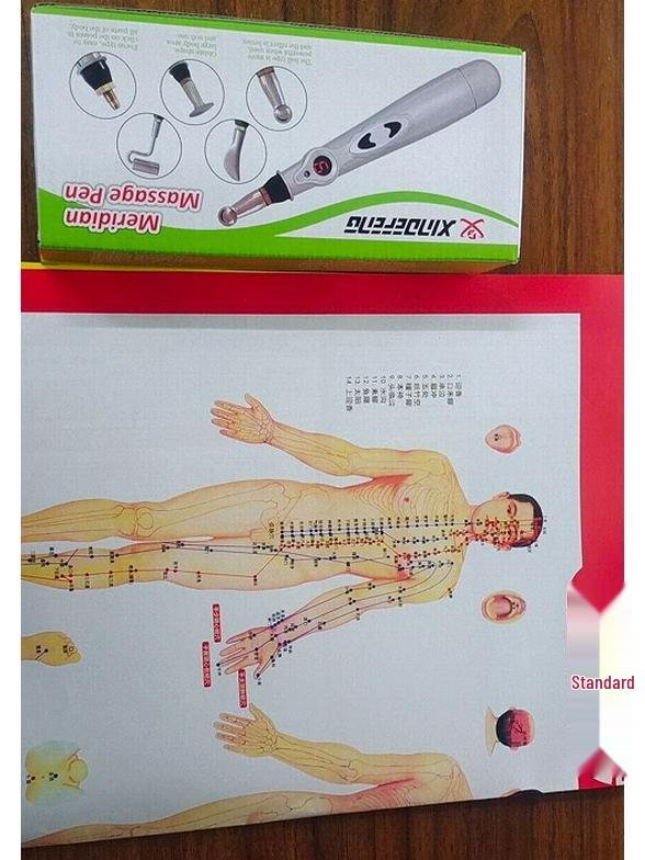 Перезаряжаемая лазерная акупунктурная ручка с мульти-насадкой для массажа меридианов