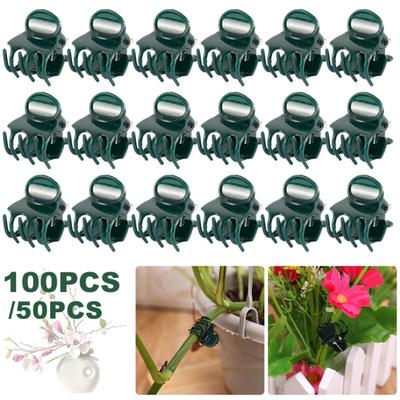 Plant Orchid Clips Garden Plant Support Clip Plastic Flower Vine Clips for Supporting Stems Vines Stalks Climbing Plant Grow Upright