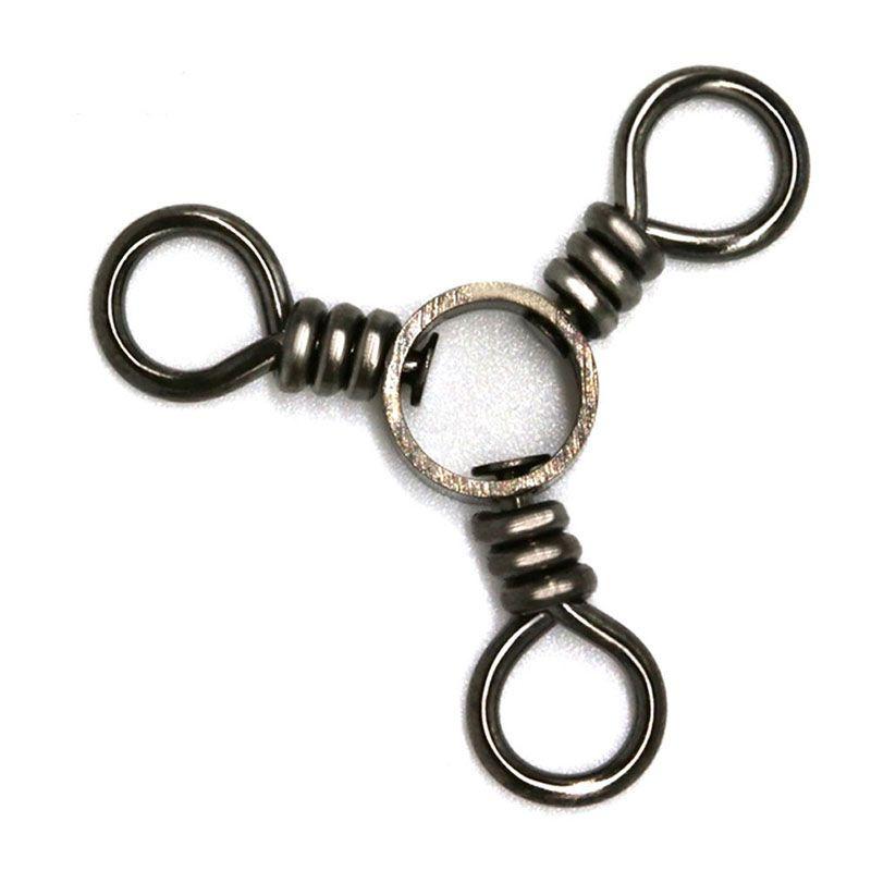 100pcs Swivels Fishing 3 Way Barrel Crossline Swivels Rolling Tackle Fishing