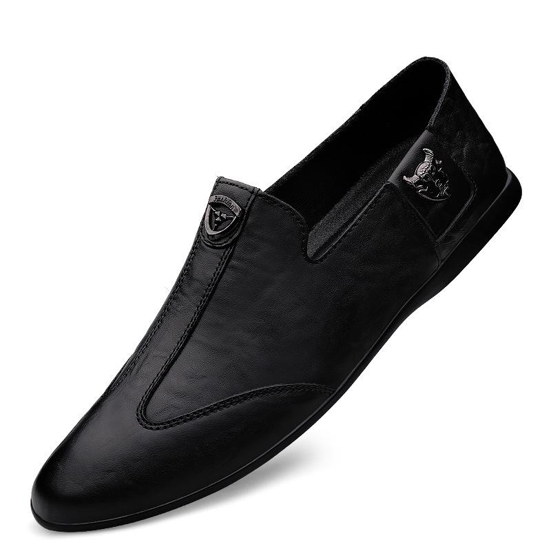Men s First Layer Autumn Slip-On Loafers - Breathable, Soft Sole, Casual Driving Shoes 38