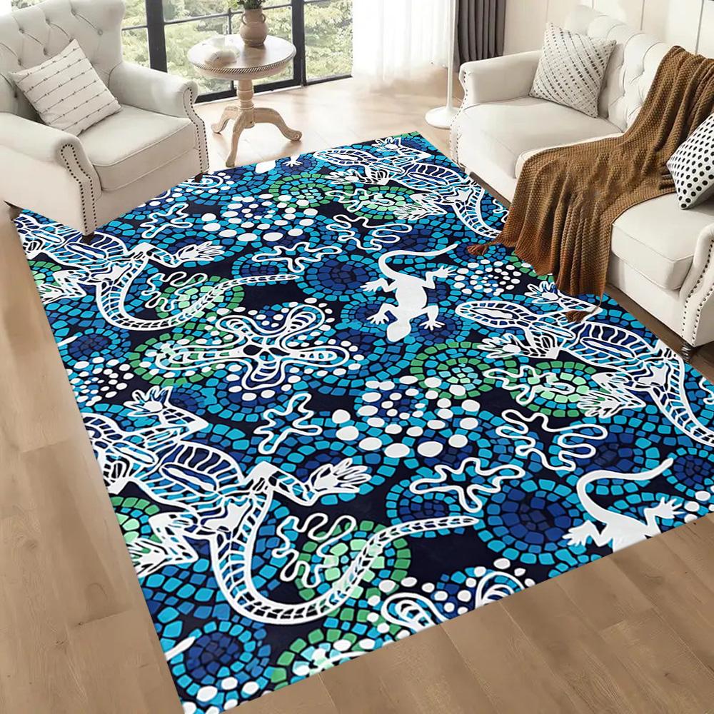 Aboriginal Artwork Floor Mats for Living Room, Bedroom and Room Decoration Are Suitable for Gifts.