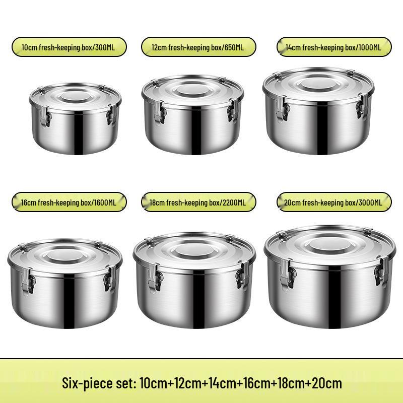 304 Stainless Steel Leak-Proof Korean Bento Lunch Box Set - 3-Piece Fresh-Keeping Containers