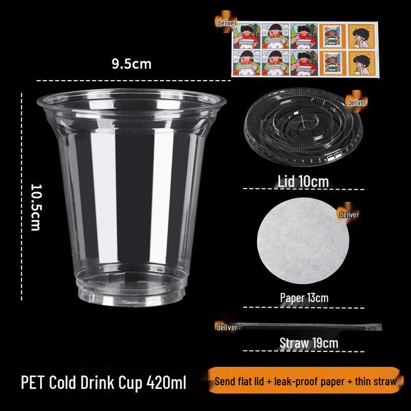 DYMAYKI Disposable Milk Tea Coffee Cold Drink Plastic Cup