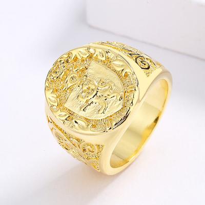 Kuninglik Lõvi Insignia Sõrmus Nikerdatud Totem Ülepakutud Ehted