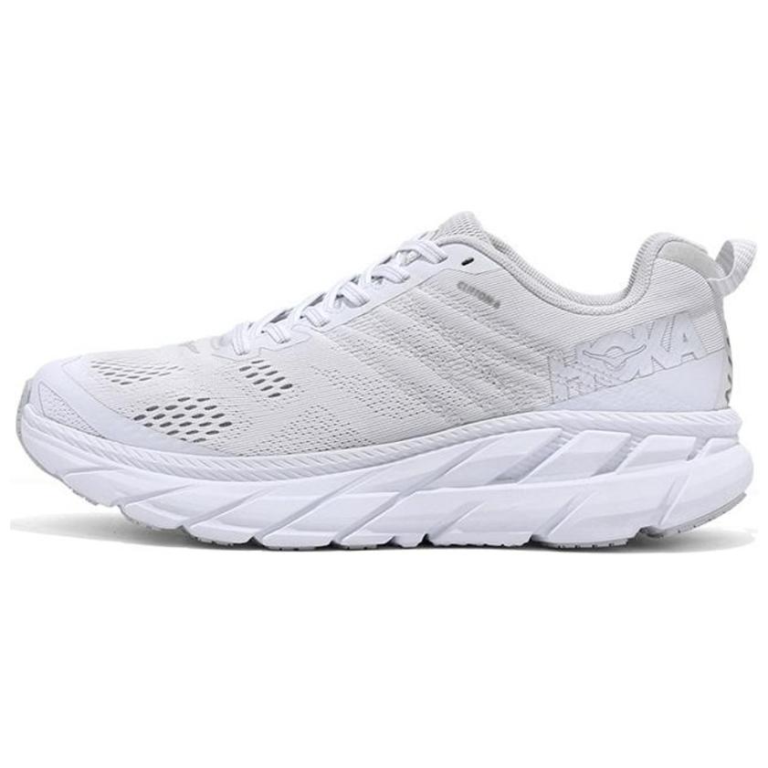 Hoka One One Clifton 6 Low Top Running Shoes Men Sneakers White 1102872-BWWH