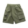 Summer Teenage Boys Shorts Pants Casual Solid Color Loose Knee-Length Cargo Pants for Kids 3-14 Years Children Trousers